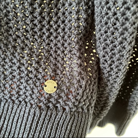 5/$20 Roxy City Escape Navy White Stripe Button Open Knit Cardigan Sweater-M - Picture 8 of 12